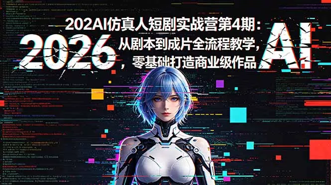 2026AI仿真人短剧实战营第4期：从剧本到成片全流程教学，零基础打造商业级作品-站源网