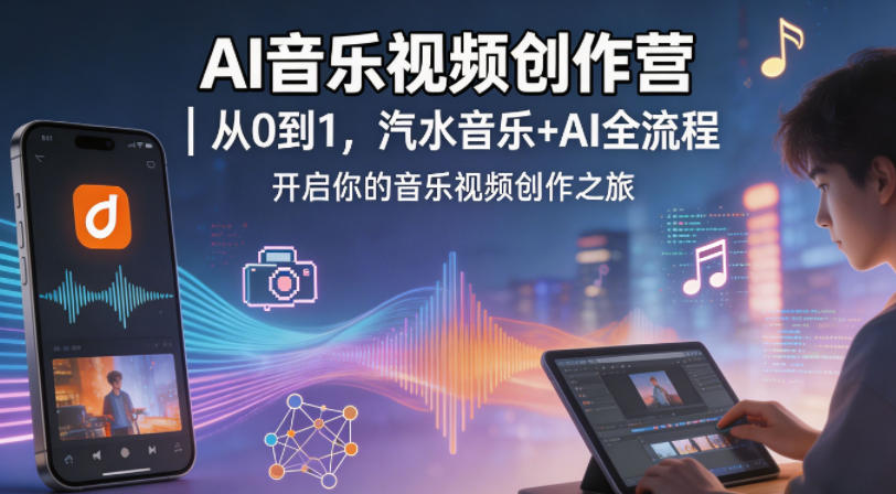 AI音乐视频创作营｜从0到1，汽水音乐+AI全流程，开启你的音乐视频创作之旅-站源网