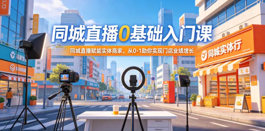 同城直播0基础入门课,同城直播赋能实体商家,从0-1助你实现门店业绩增长-站源网