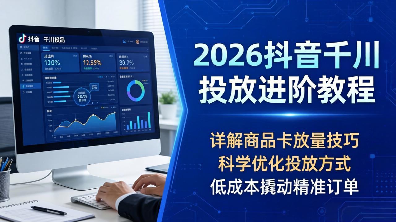 2026抖音千川投放进阶教程，详解商品卡放量技巧，科学优化投放方式，低成本撬动精准订单-站源网