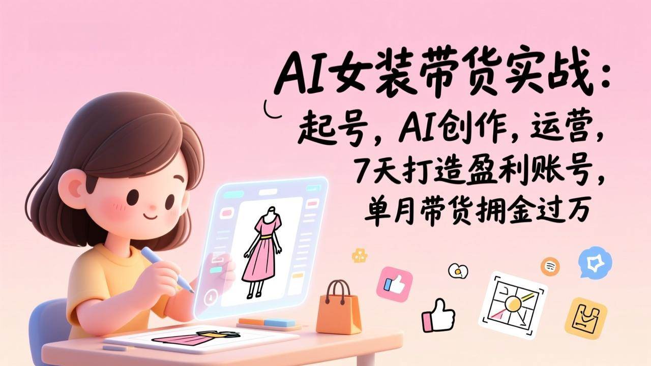 （17117期）AI女装带货实战班（更新）：起号，AI创作，运营，7天打造盈利账号，单月带货佣金过万-站源网