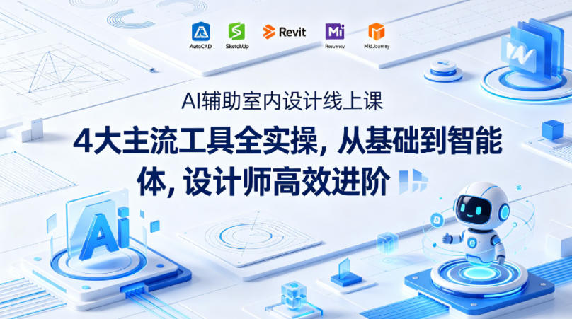 AI辅助室内设计线上课｜4大主流工具全实操，从基础到智能体，设计师高效进阶-站源网