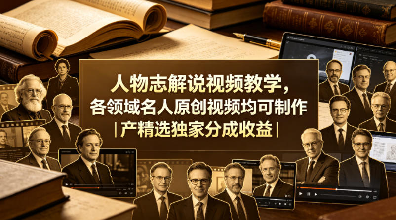 人物志解说视频教学，各领域名人原创视频均可制作丨精选独家分成收益(更新0430)-站源网