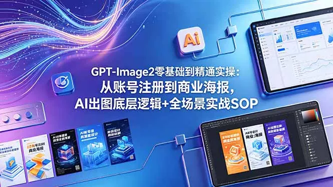 GPT-Image2零基础到精通实操:从账号注册到商业海报,AI出图底层逻辑+全场景实战SOP-站源网