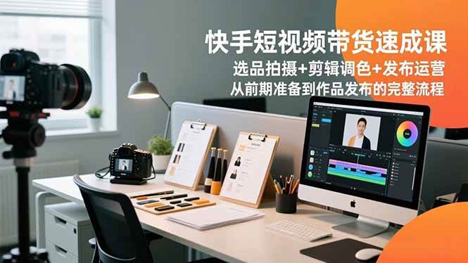 (16752期)快手短视频带货速成课,选品拍摄+剪辑调色+发布运营,从前期准备到作品发布的完整流程-站源网