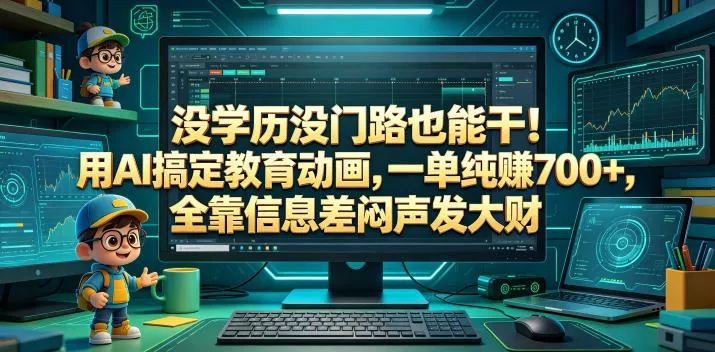 没学历没门路也能干!用AI搞定教育动画,一单纯賺700+,全靠信息差闷声发大财【揭秘】-站源网