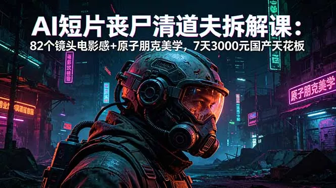 AI短片《丧尸清道夫》拆解课:82个镜头电影感+原子朋克美学,7天3000元国产天花板-站源网