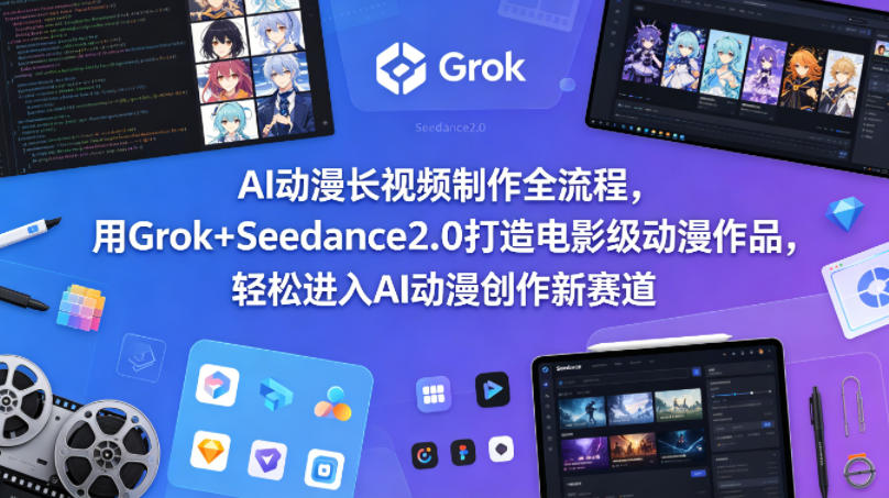 AI动漫长视频制作全流程，用Grok+Seedance2.0打造电影级动漫作品，轻松进入AI动漫创作新赛道-站源网