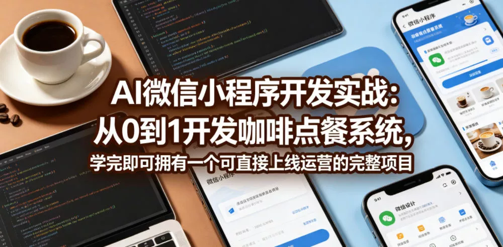 AI微信小程序开发实战:从0到1开发咖啡点餐系统,学完即可拥有一个可直接上线运营的完整项目-站源网