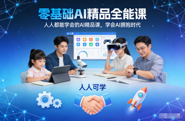 零基础AI精品全能课,人人都能学会的AI精品课,学会AI拥抱时代-站源网