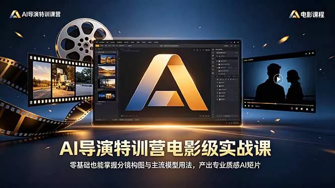 AI导演特训营电影级实战课,零基础也能掌握分镜构图与主流模型用法,产出专业质感AI短片-站源网