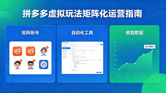闭眼可复制的拼多多虚拟玩法,矩阵化运营,长期稳定日入 1000+-站源网
