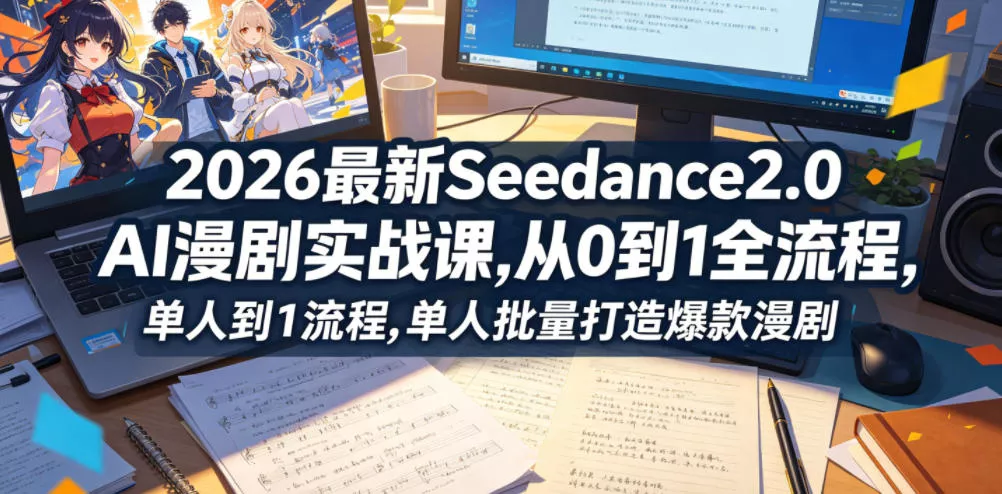 2026最新Seedance2.0 AI漫剧实战课,,从0到1全流程,单人批量打造爆款漫剧-站源网