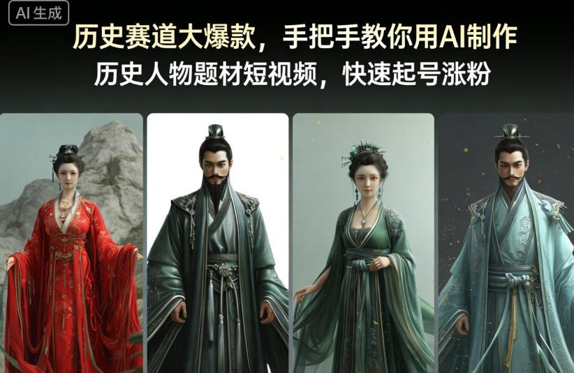 历史赛道大爆款,手把手教你用AI制作历史人物题材短视频,快速起号涨粉-站源网