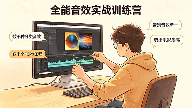 全能音效实战训练营：数千种分类音效+数十个FCPX工程，告别音效单一，剪出电影质感-站源网