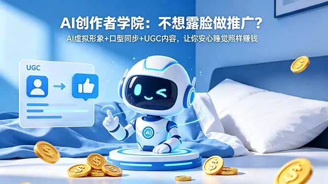 AI创作者学院:不想露脸做推广?AI虚拟形象+口型同步+UGC内容,让你安心睡觉照样赚钱-站源网