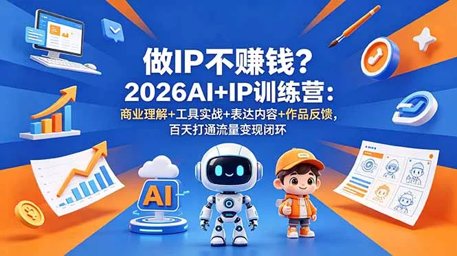 做IP不赚钱?2026AI+IP训练营:商业理解+工具实战+表达内容+作品反馈,百天打通流量变现闭环-站源网