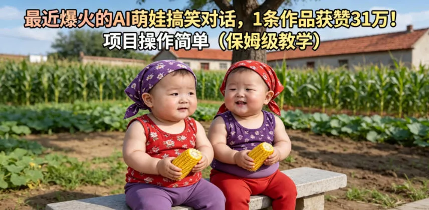 最近爆火的AI萌娃搞笑对话，1条作品获赞31W，项目操作简单(保姆级教学)-站源网