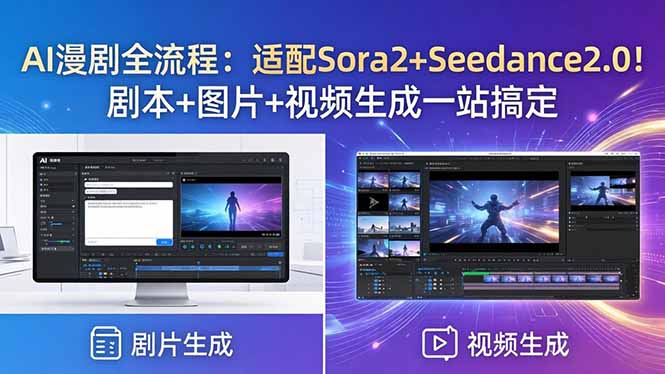 AI漫剧全流程:适配Sora2+Seedance2.0!剧本+图片+视频生成一站搞定-站源网