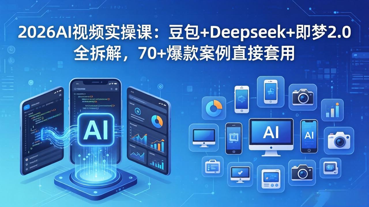 2026AI视频实操课：豆包+Deepseek+即梦2.0全拆解，70+爆款案例直接套用-站源网