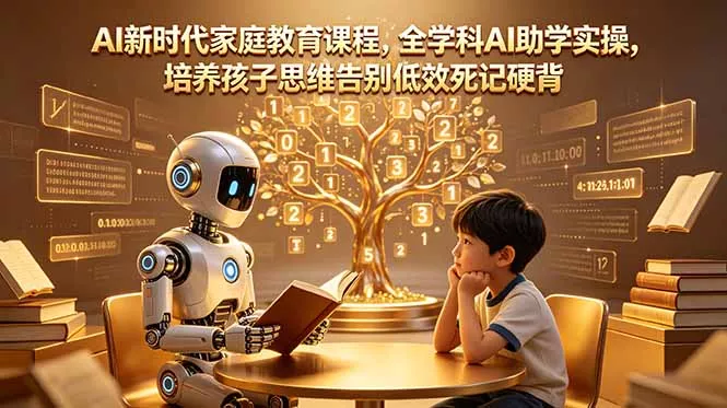 AI新时代家庭教育课程，全学科AI助学实操，培养孩子思维告别低效死记硬背-站源网