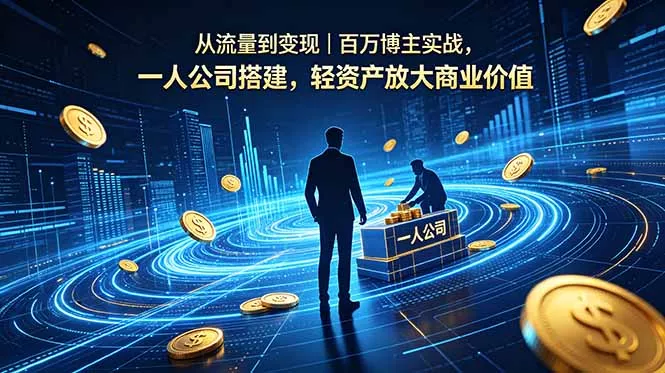 从流量到变现|百万博主实战,一人公司搭建,轻资产放大商业价值-站源网