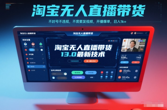 淘宝无人直播带货13.0最新技术,不封号不违规,不需要发视频,开播爆单,日入1k+【揭秘】-站源网