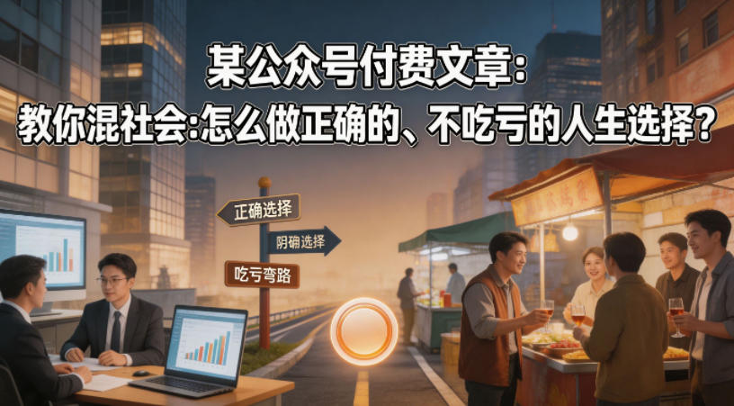 某公众号付费文章：教你混社会：怎么做正确的、不吃亏的人生选择？-站源网