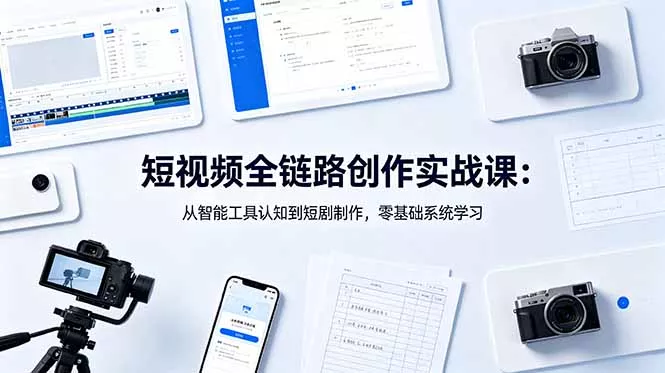短视频全链路创作实战课:从智能工具认知到短剧制作,零基础系统学习-站源网