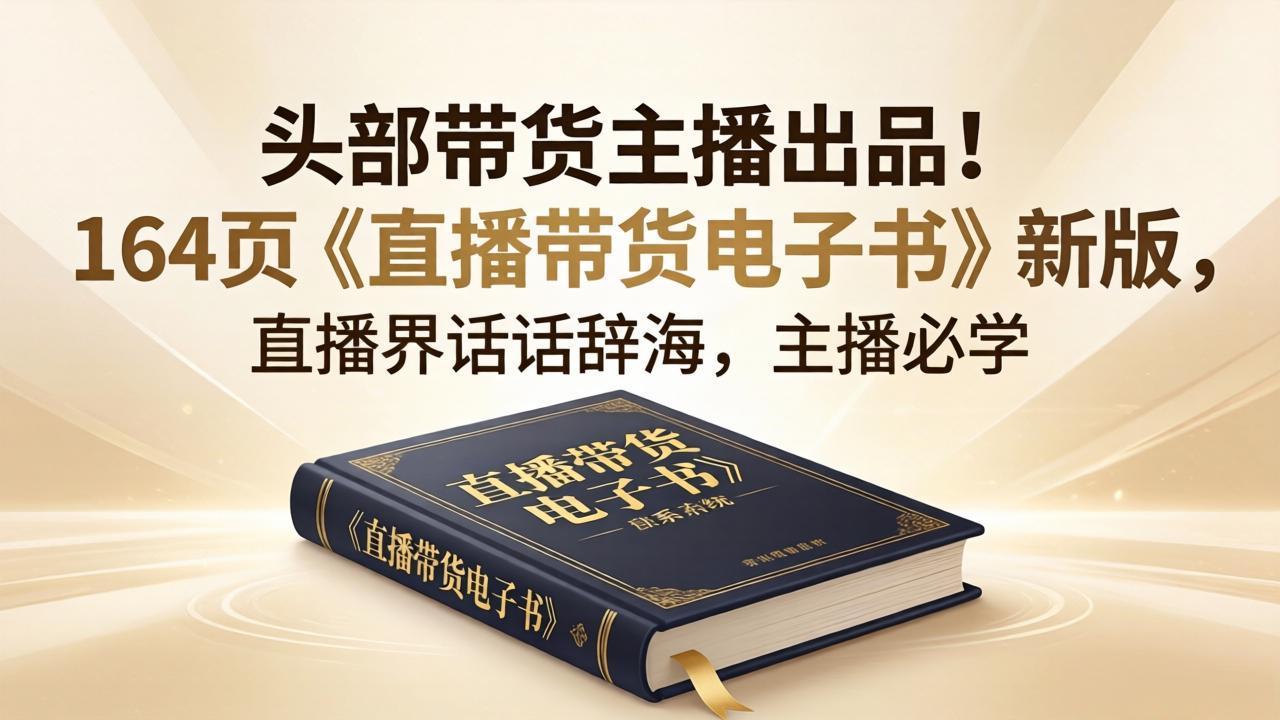 头部带货主播出品！164页《直播带货电子书》新版，直播界话术辞海，主播必学-站源网