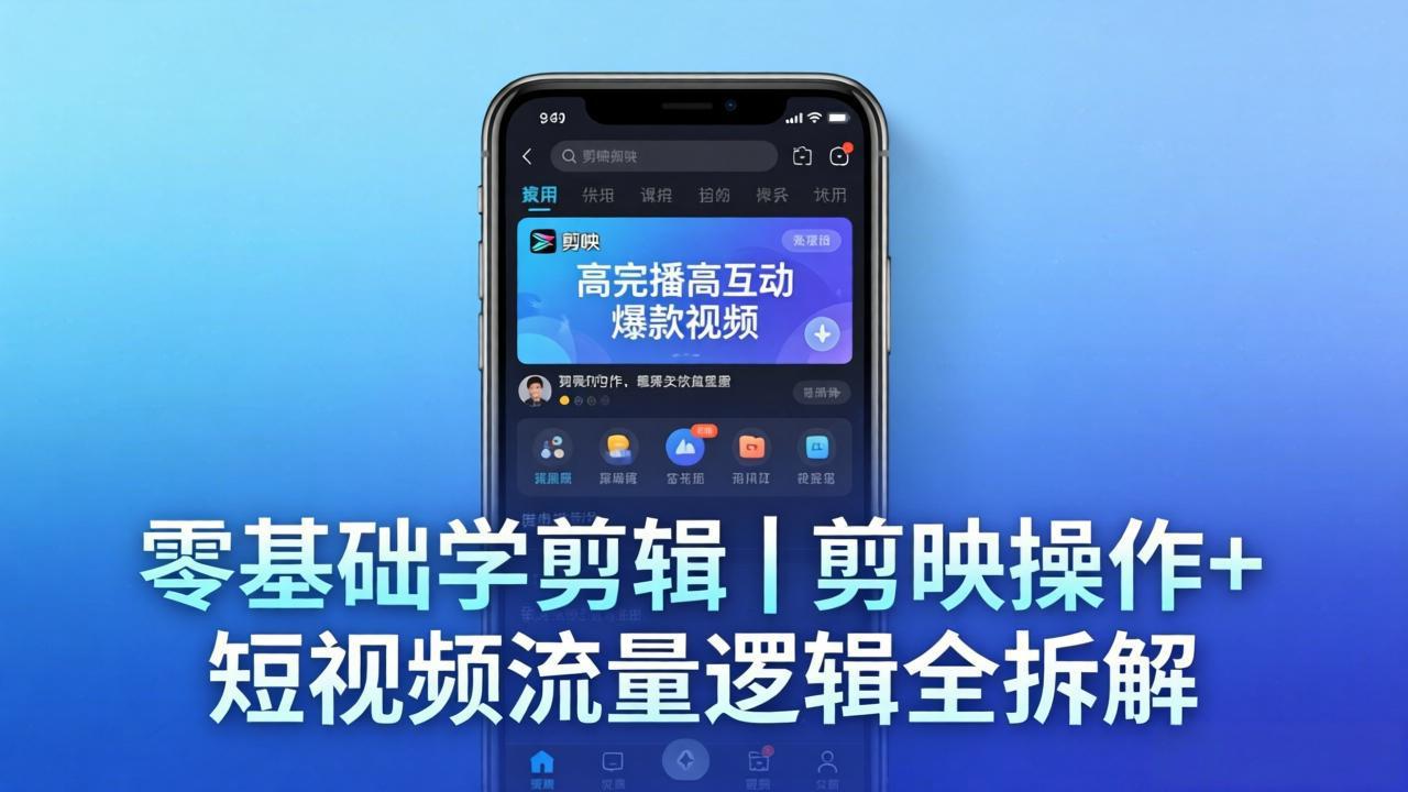 【零基础学剪辑】剪映操作+短视频流量逻辑全拆解｜手把手教你剪出高完播高互动爆款视频-站源网