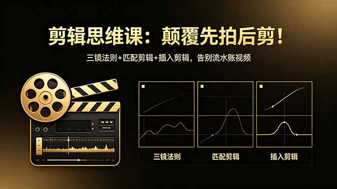 剪辑思维课：颠覆先拍后剪！三镜法则+匹配剪辑+插入剪辑，告别流水账视频-站源网