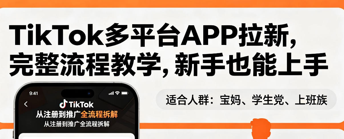 TikTok多平台APP拉新,完整流程教学,新手也能上手,轻松出海搞美金-站源网