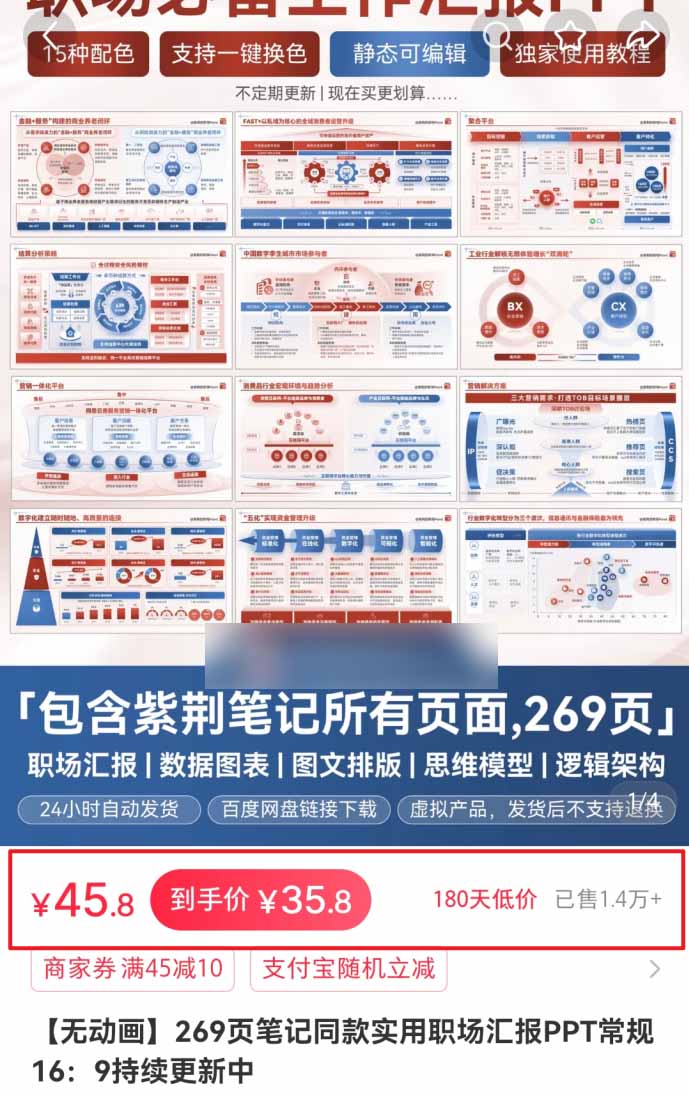 小红书虚拟项目特训班9.0,全面拥抱AI,批量产出原创PPT货源,单品/单店纯利润几万到几十W-站源网