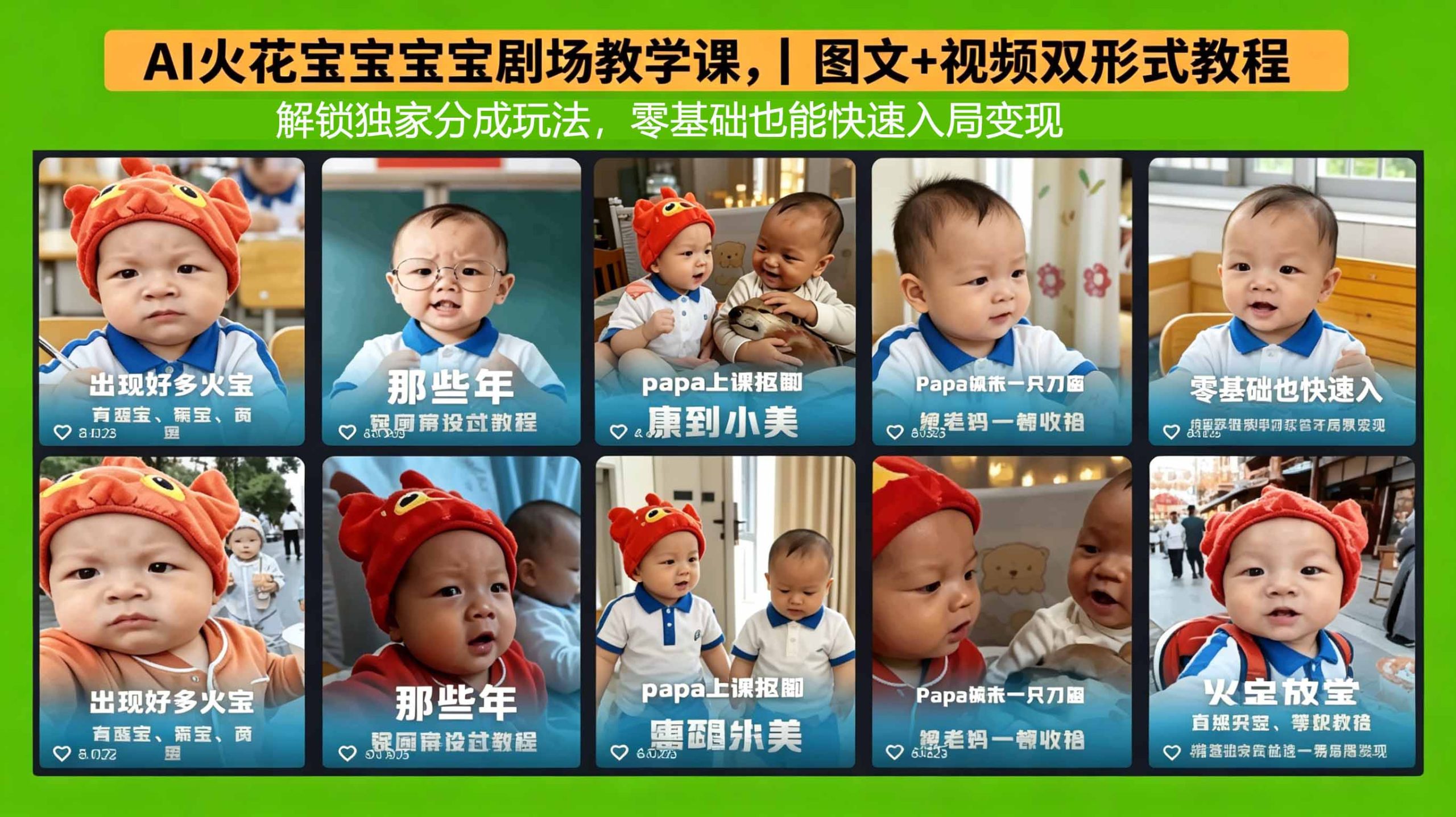 AI火花宝宝宝宝剧场教学课，图文+视频双形式教程，解锁独家分成玩法，零基础也能快速入局变现-站源网