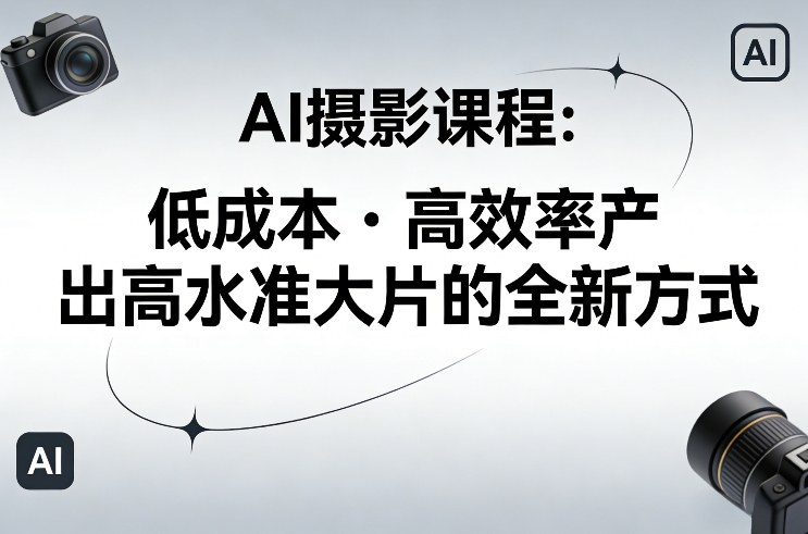 AI摄影课程，低成本高效率产出高水准大片的全新方式-站源网