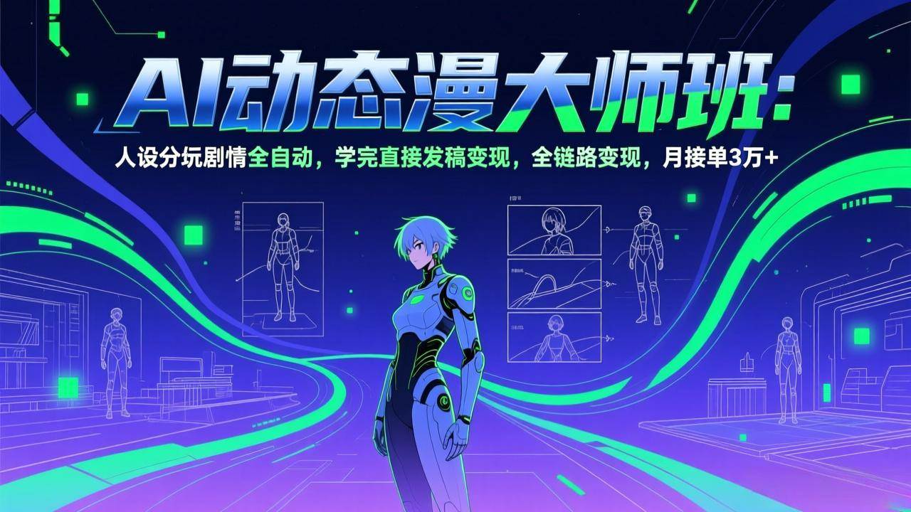 (17402期)AI动态漫剧大师班:人设分镜剧情全自动,学完直接发稿变现,全链路变现,月接单3万+-站源网