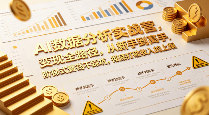 AI数据分析实战营,变现全路径,从新手到高手,阶梯式賺钱不踩坑,彻底打破收入的上限-站源网