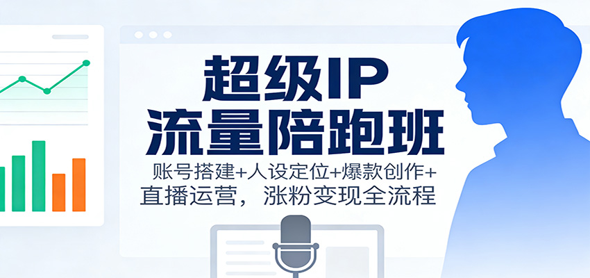 超级IP流量陪跑班:账号搭建+人设定位+爆款创作+直播运营,涨粉变现全流程-站源网