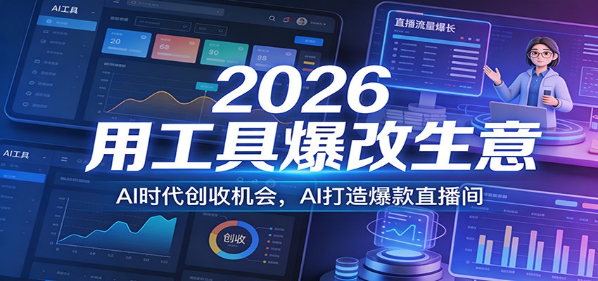 2026用工具爆改生意，AI时代创收机会，AI打造爆款直播间-站源网