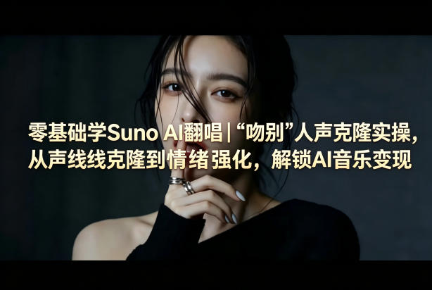 零基础学Suno AI翻唱|《吻别》人声克隆实操,从声线克隆到情绪强化,解锁AI音乐变现-站源网