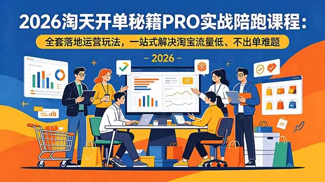 2026淘天开单秘籍PRO实战陪跑课程：全套落地运营玩法，一站式解决淘宝流量低、不出单难题-站源网