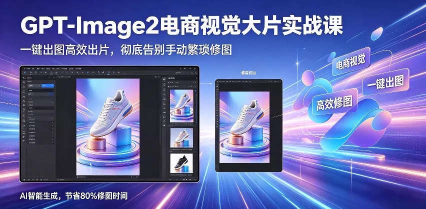 GPT-Image2电商视觉大片实战课,一键出图高效出片,彻底告别手动繁琐修图(更新)-站源网