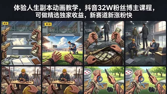 体验人生副本动画教学, 抖音32W粉丝博主课程,可做精选独家收益,新赛道新涨粉快-站源网